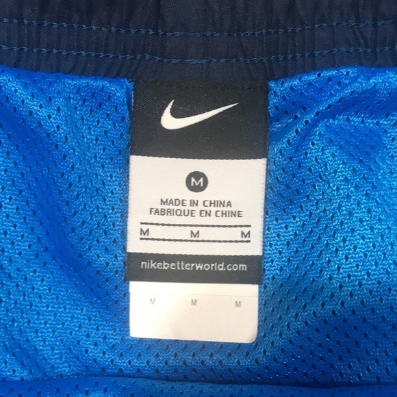 Nike Blue Spell Out Elastic Waist Swim Trunks size M - Picture 5 of 10